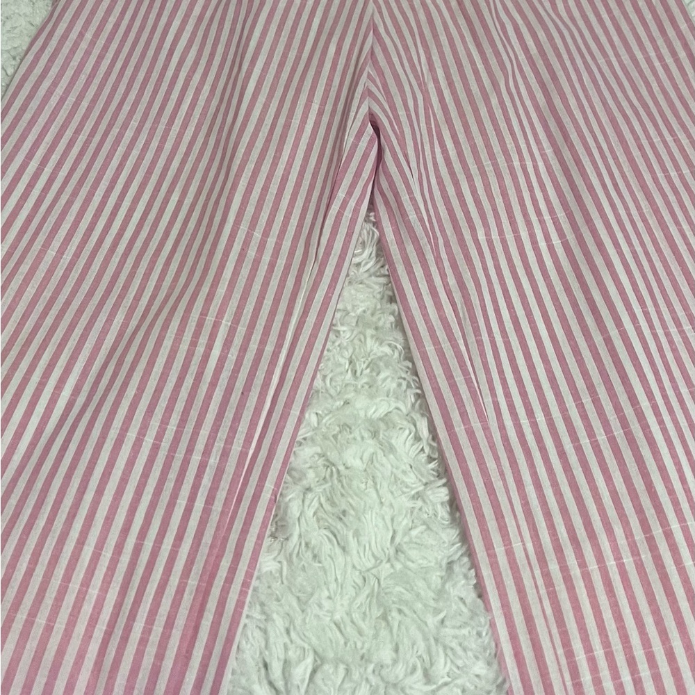 Pink and White Striped Pants